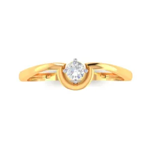 14k Elegant Looking American Diamond And Gold Ring