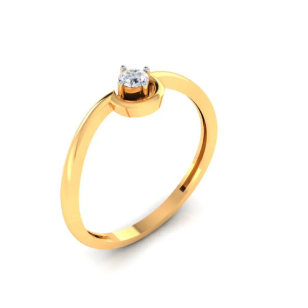 14k Elegant Looking American Diamond And Gold Ring