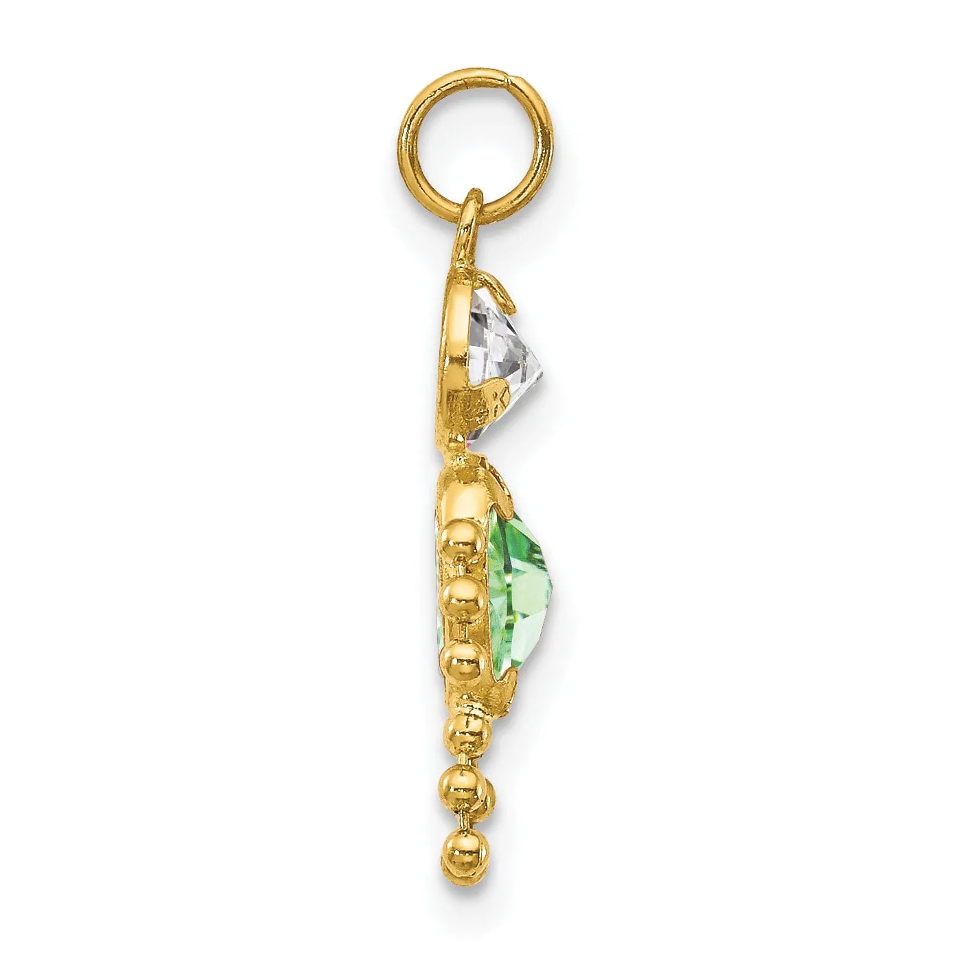 14k Yellow Gold August Boy Gemstone Charm