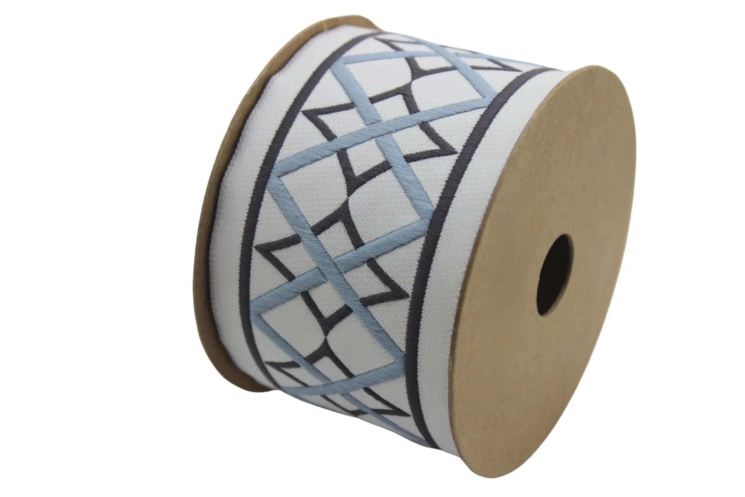 2.67" Black Blue Curtain Trim Tape, Upholstery Trim, Fabric Trimmings, Drapery Banding Trim Tape, Jacquard Ribbon, curtain trim ideas 183 V5