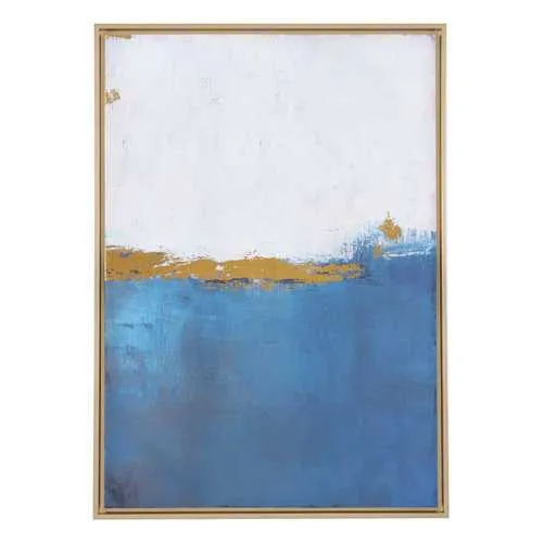 27.2" x 1.7" x 38" Blue, MDF, Wood, Canvas