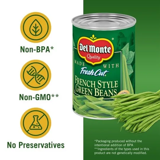 (4 Cans) Del Monte French Style Green Beans, 14.5 oz Can