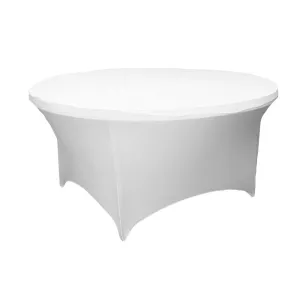 5FT Round Spandex Table Cover - White