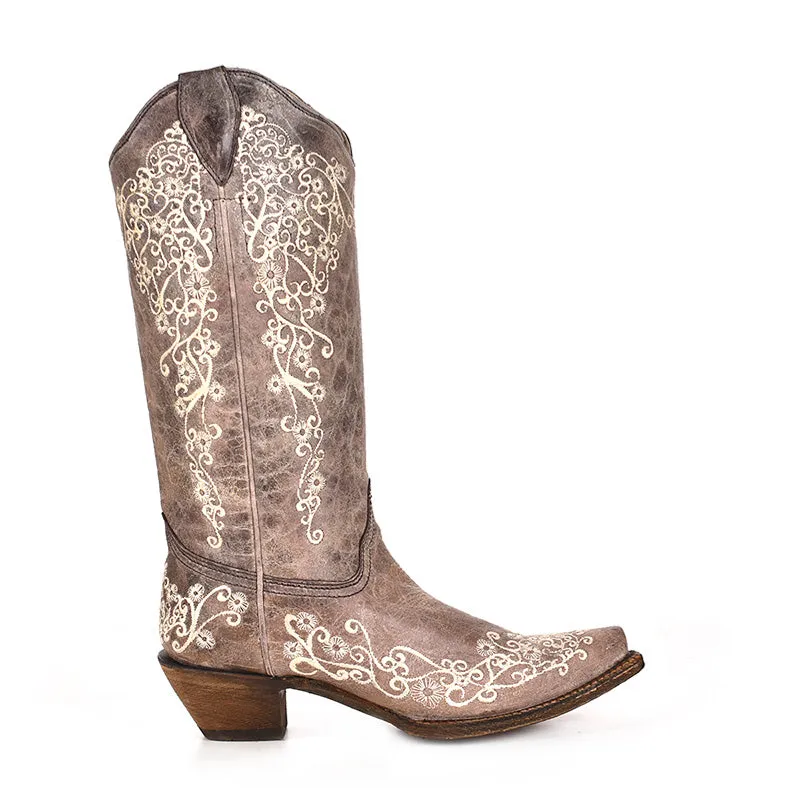 A1094 | Corral Ladies Embroidered Snip Toe Boot