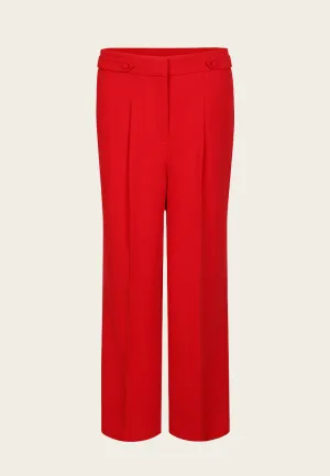 Annette Red Straight-leg Pants