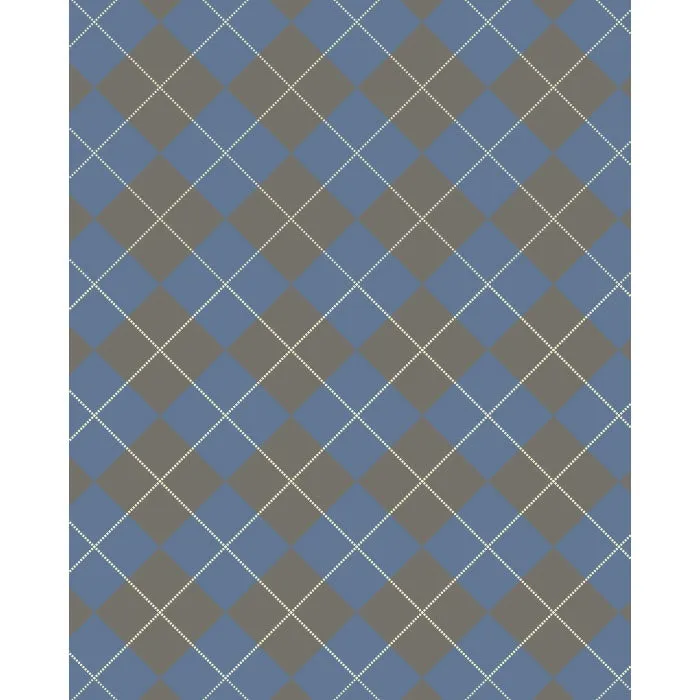 Blue & Gray Argyle Printed Backdrop