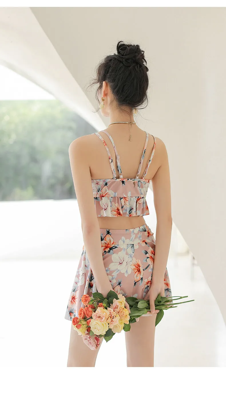 Boho Floral Print Ruffle Dress