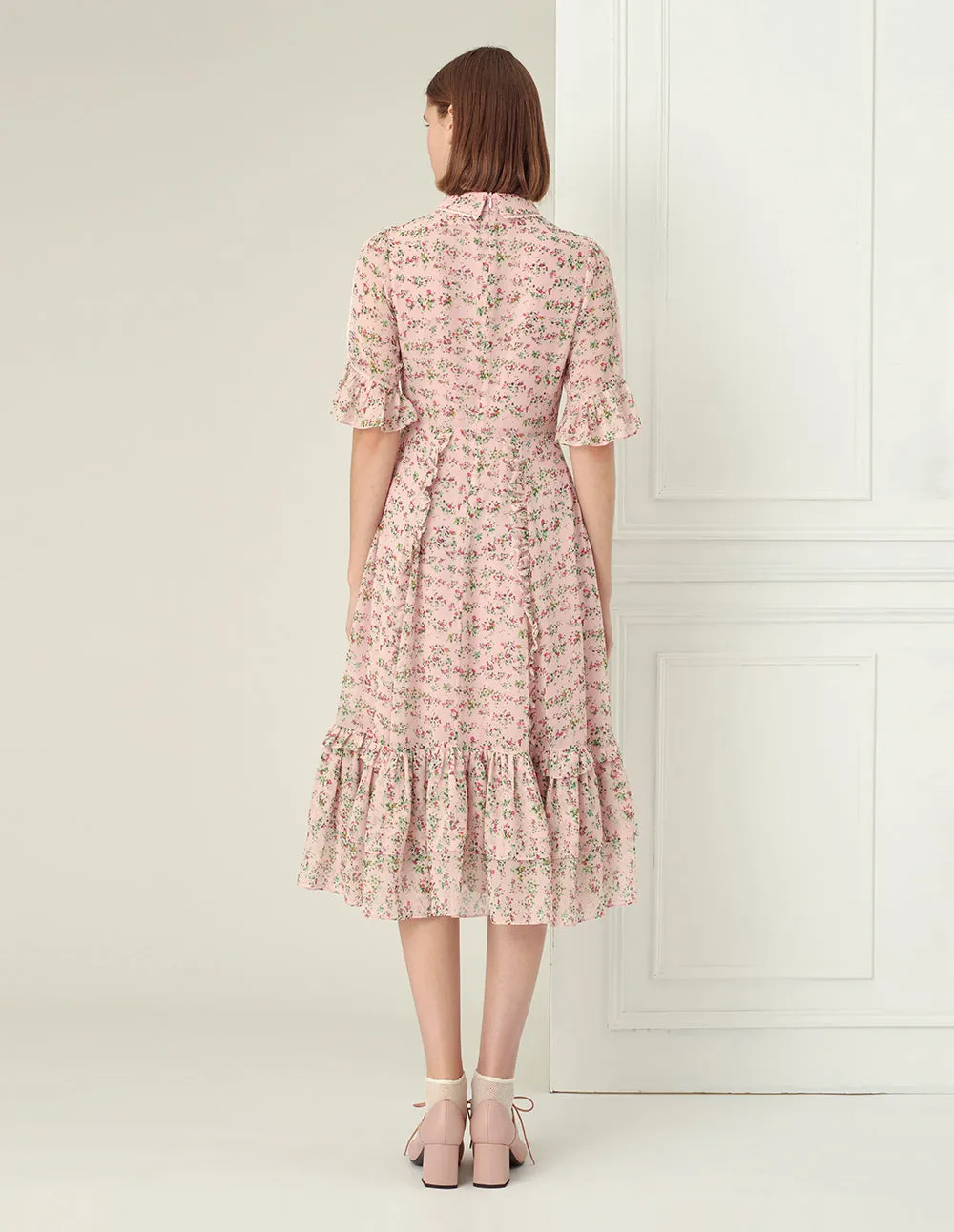 BORA AKSU Floral Peter Pan Collar Dress