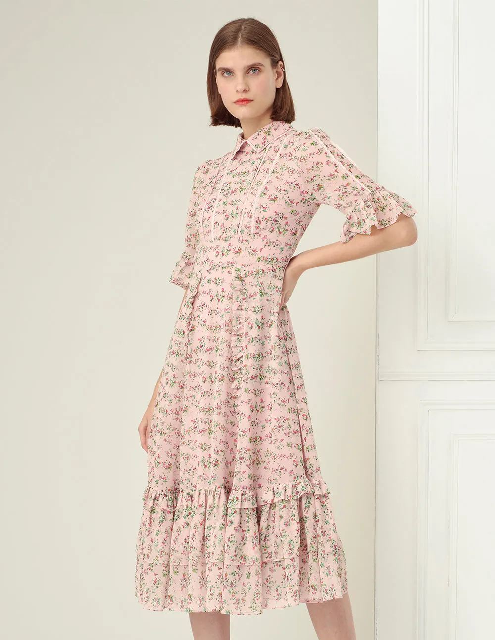 BORA AKSU Floral Peter Pan Collar Dress