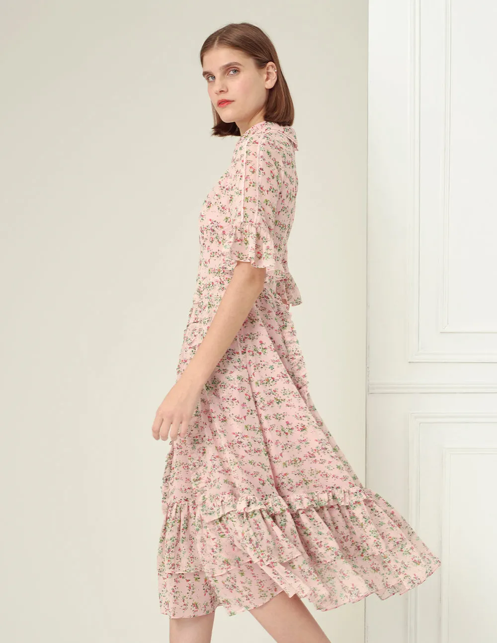 BORA AKSU Floral Peter Pan Collar Dress