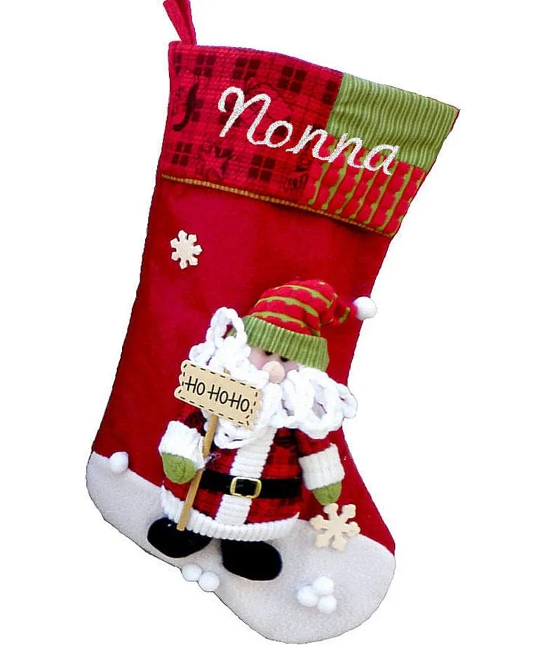 Children's Santa 3D Stocking with Free Personalization