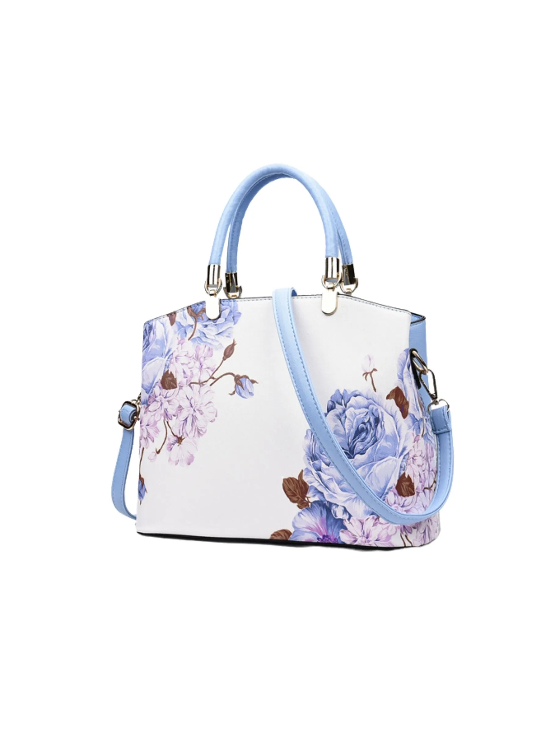 Chloe Floral Shoulder Bag in Light Blue