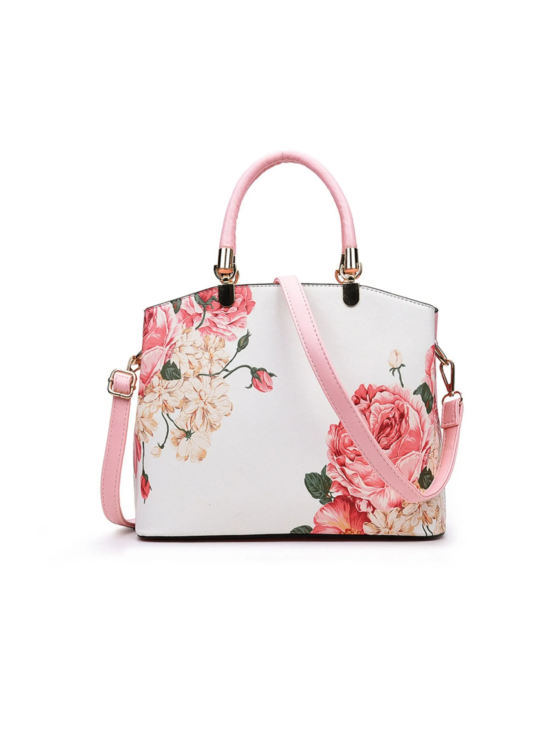 Chloe Floral Shoulder Bag in Pink