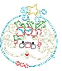 Christmas Santa Bean Stitch Embroidery design