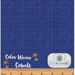 Color Weave Cobalt Blue Cotton Yardage by Contempo Studio | Benartex