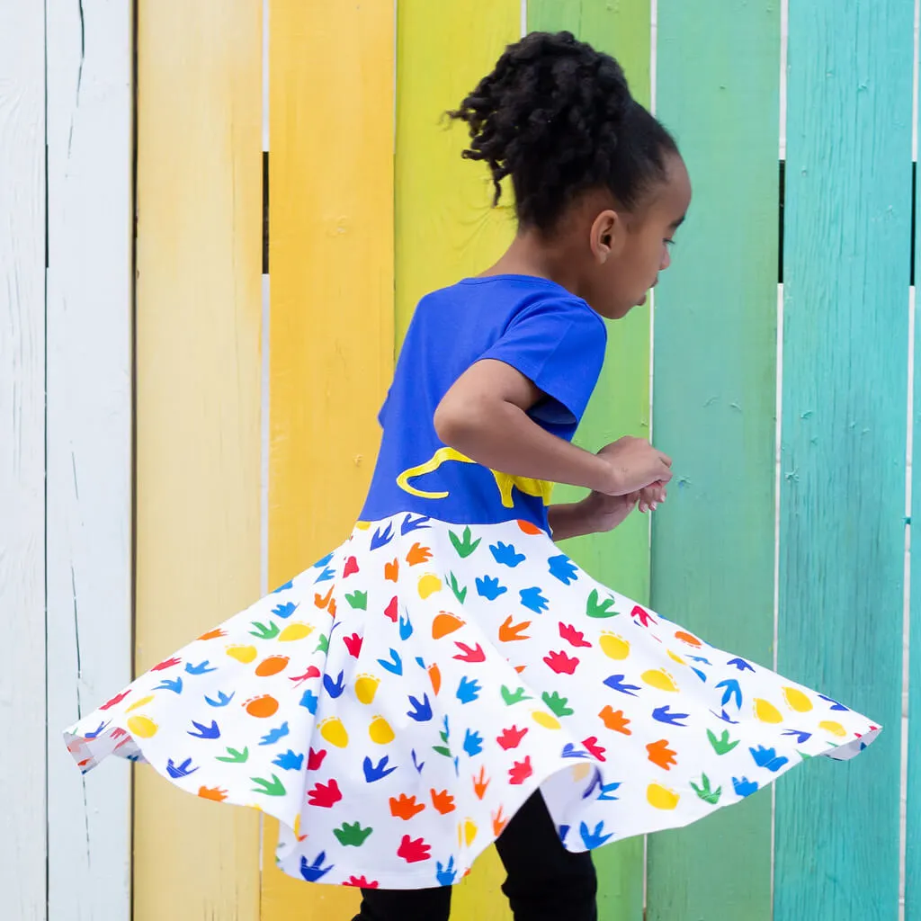 Dinosaur Tracks Super Twirler Dress with Pockets