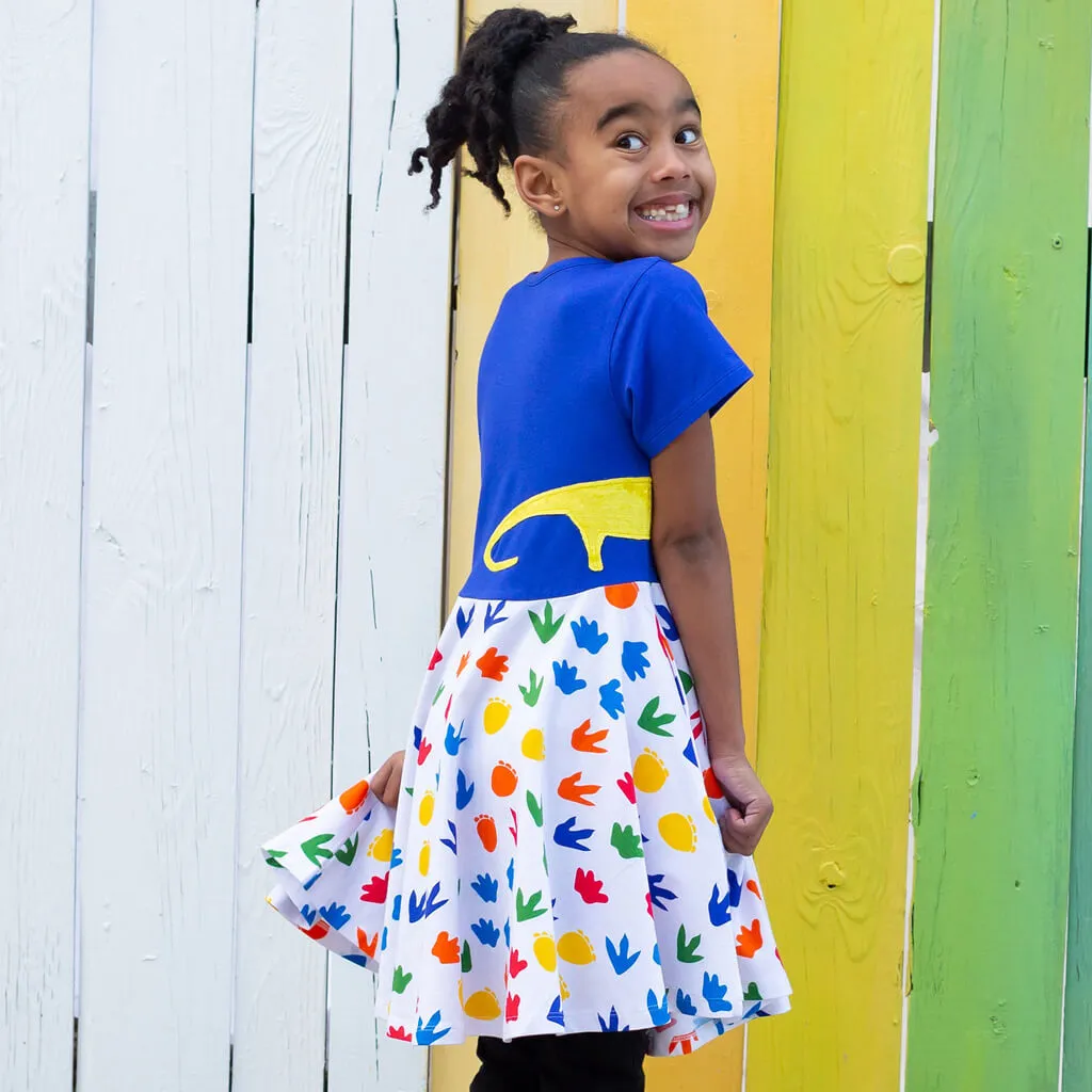 Dinosaur Tracks Super Twirler Dress with Pockets