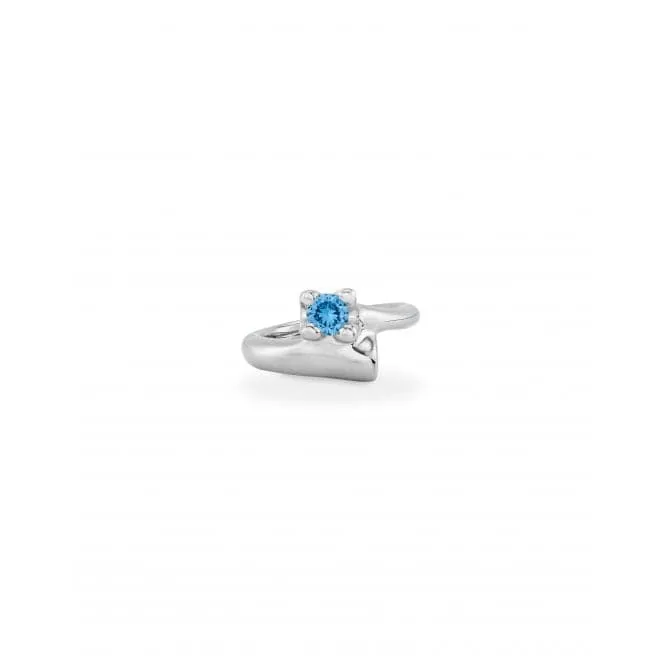 Divine Sterling Silver Plated Blue Zirconia Ring