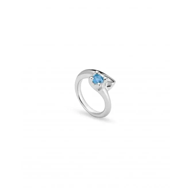 Divine Sterling Silver Plated Blue Zirconia Ring