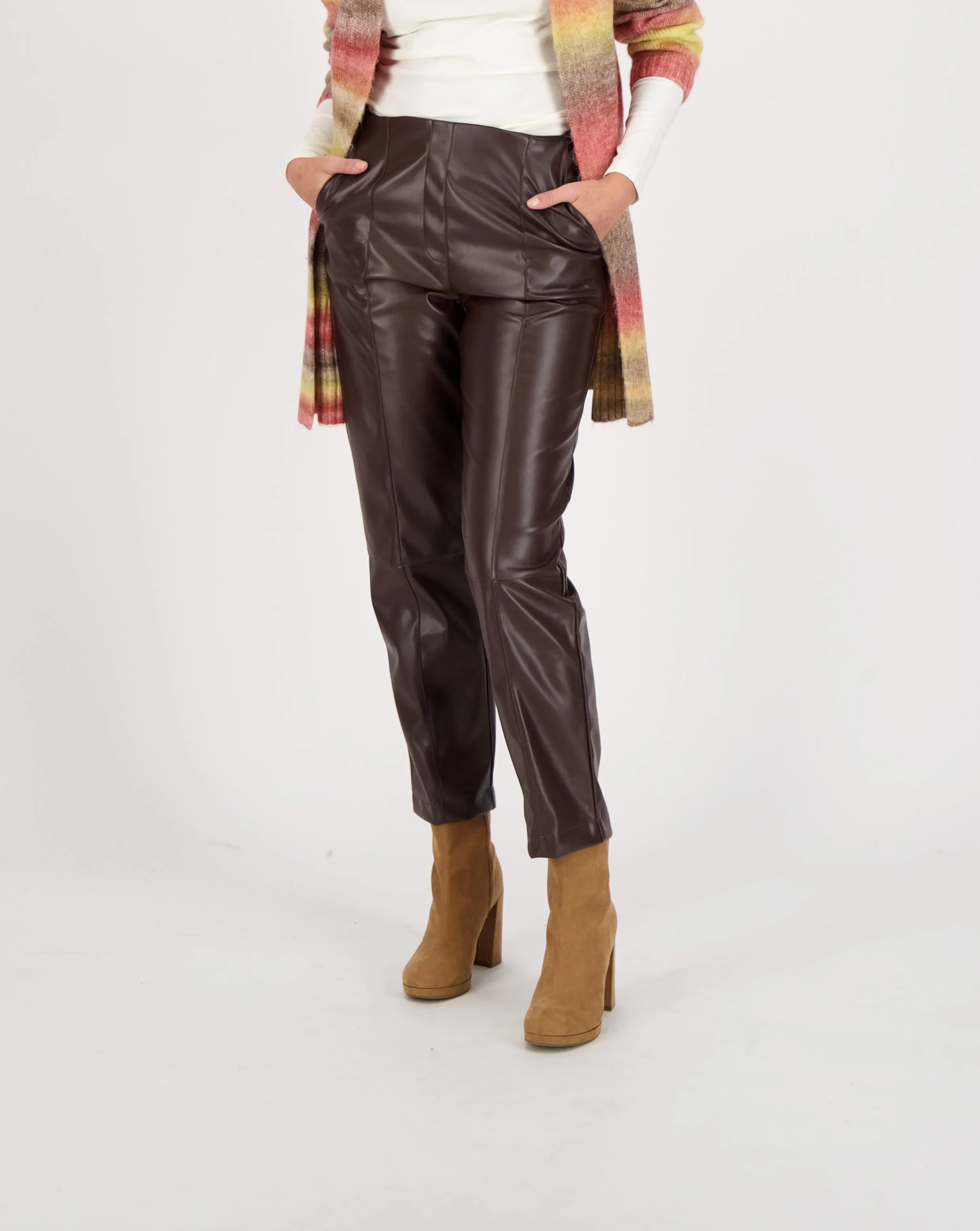 Faux Leather Straight Leg Pant