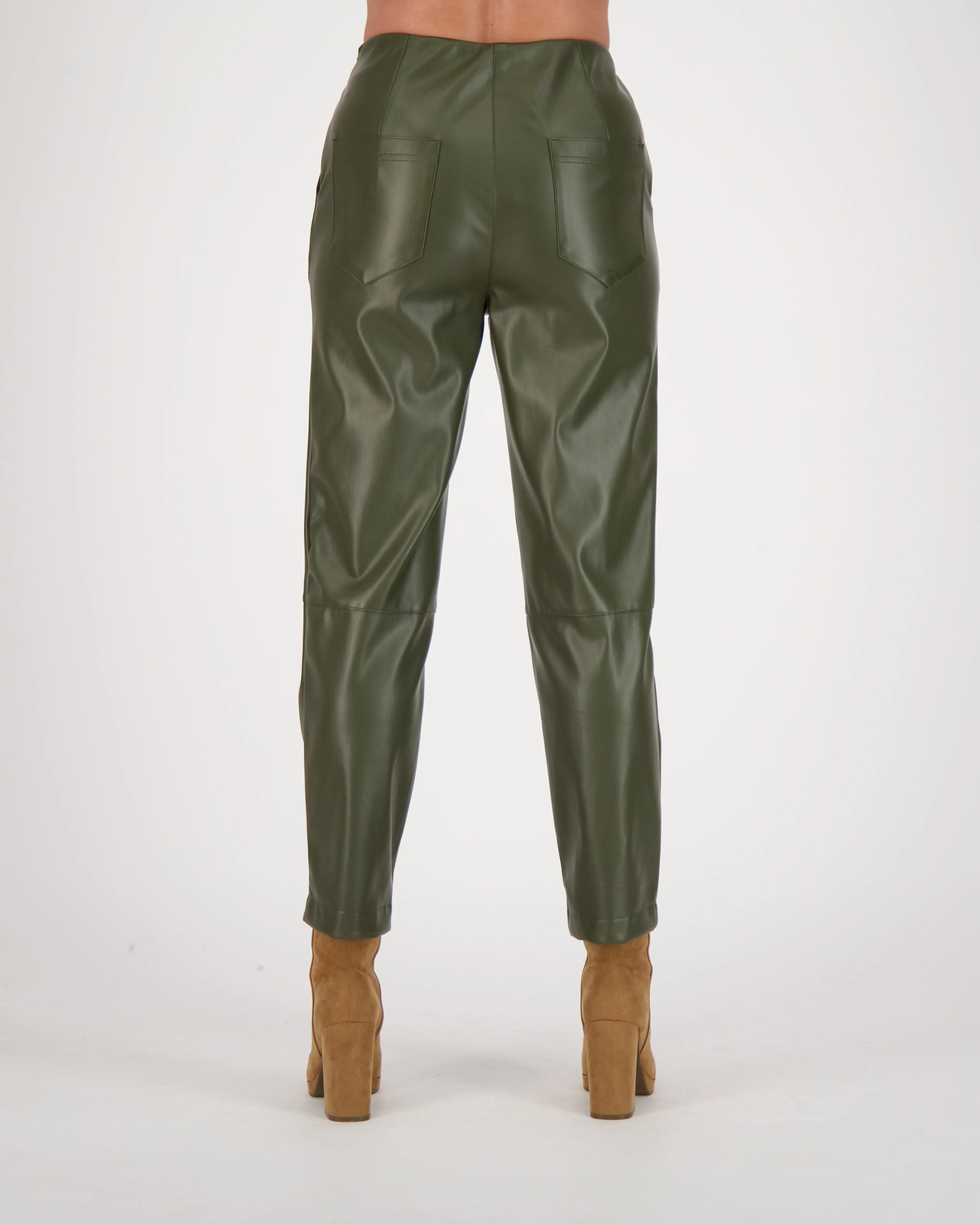 Faux Leather Straight Leg Pant