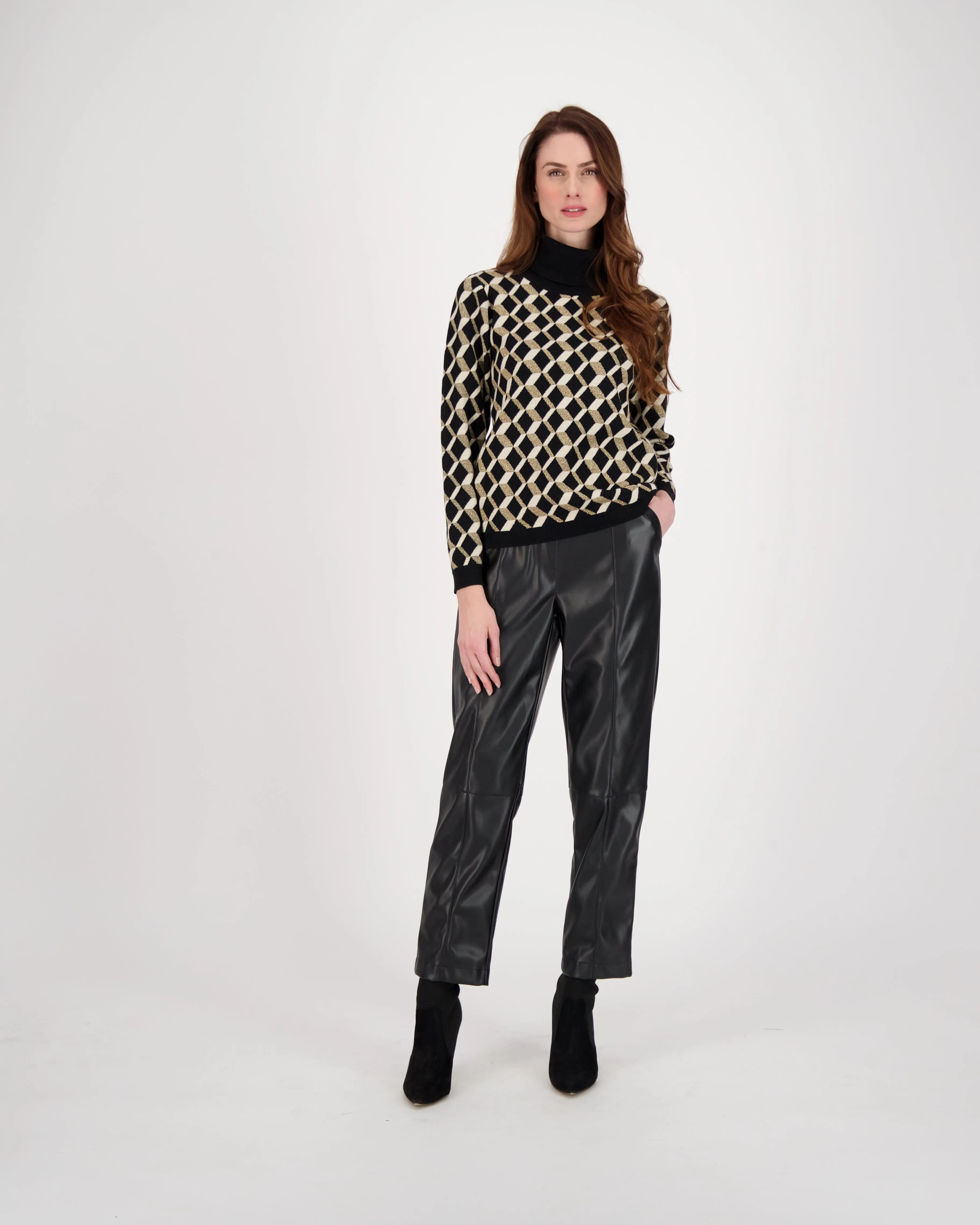 Faux Leather Straight Leg Pant