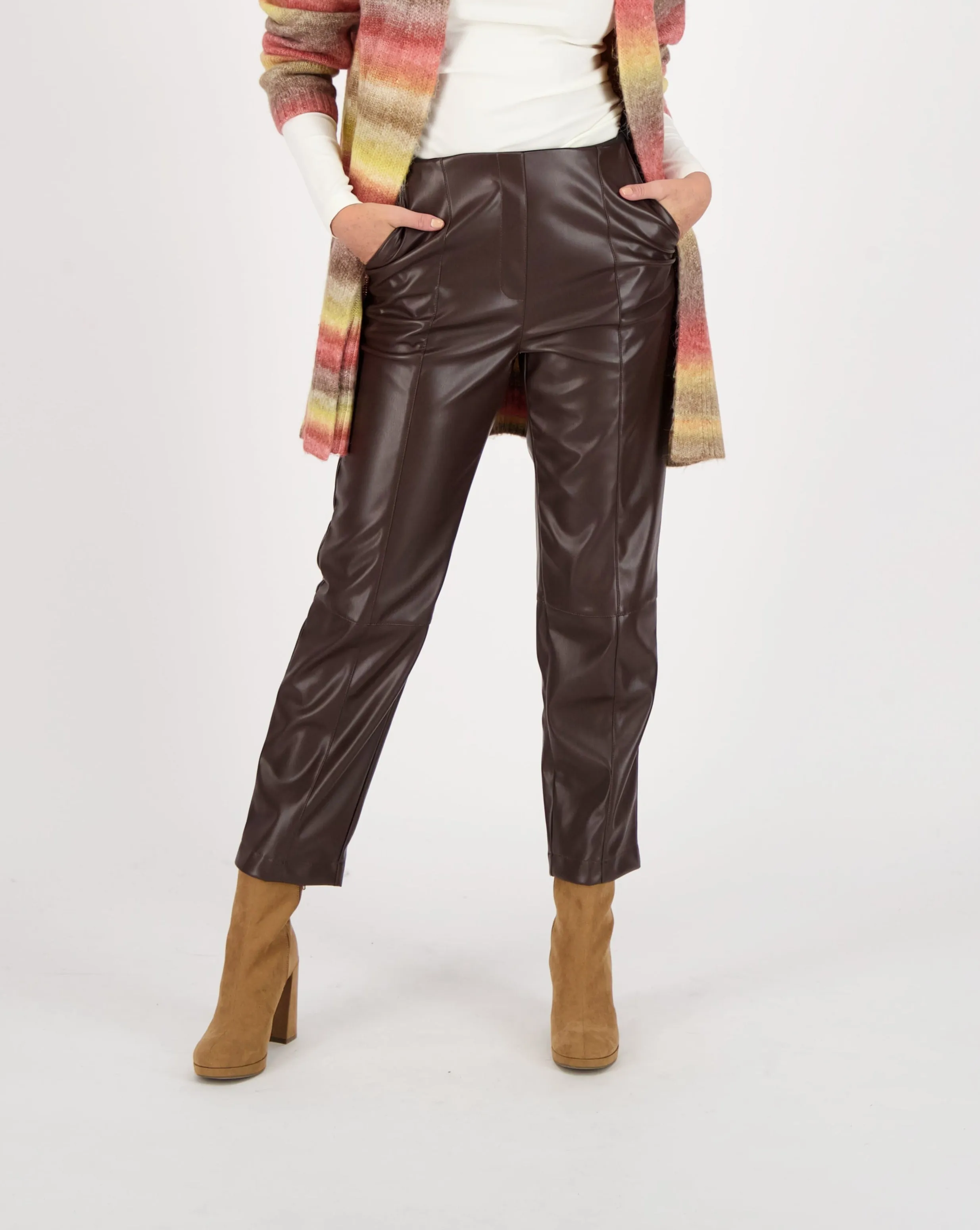 Faux Leather Straight Leg Pant