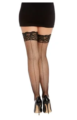 Fishnet Stay Up Thigh High w/ Back Seam