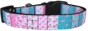 Flamingo Fun Nylon Dog Collar Lg