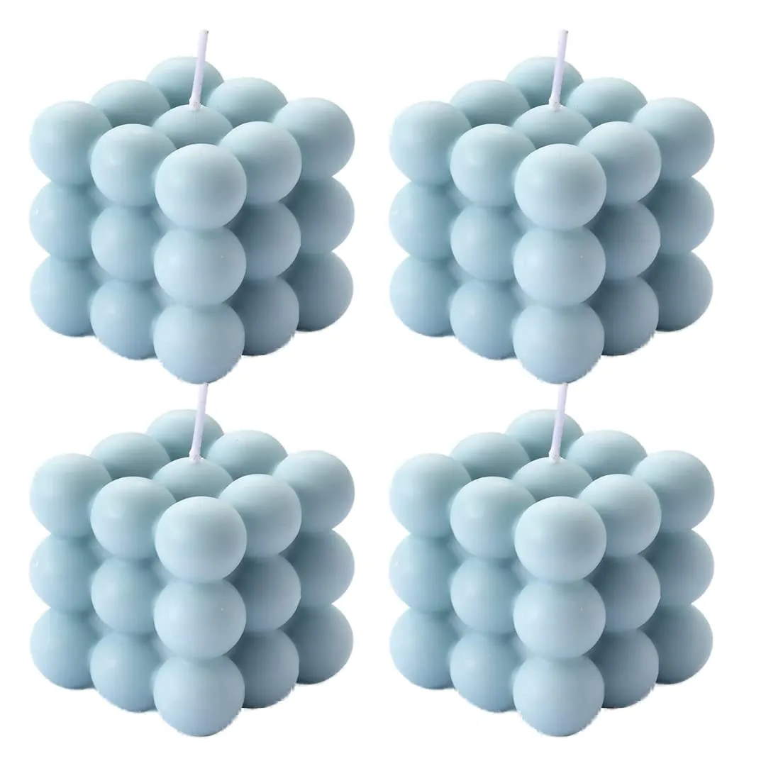 Floryn Decor � Paraffin Wax Scented Bubble Candle, Scent- Ocean Breeze 7 cm*7cm*7cm, 230 gm (Pack of 4)