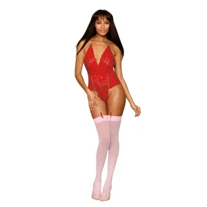 Garter Teddy - One Size - Ruby