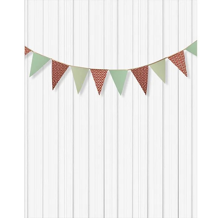 Holiday Red Bunting Printed Backdrop