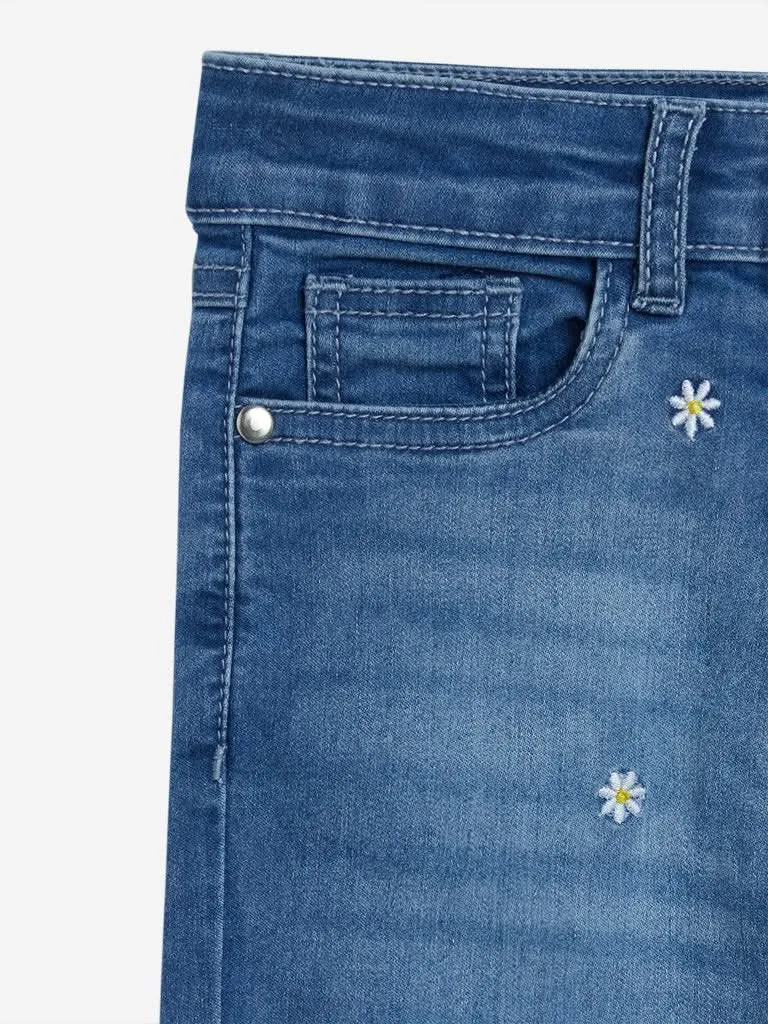 HOP Kids Blue Floral Patterned Jeans