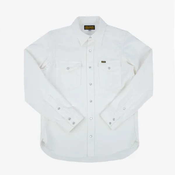 Iron Heart IHSH-384 13.5oz Denim Western Shirt - White