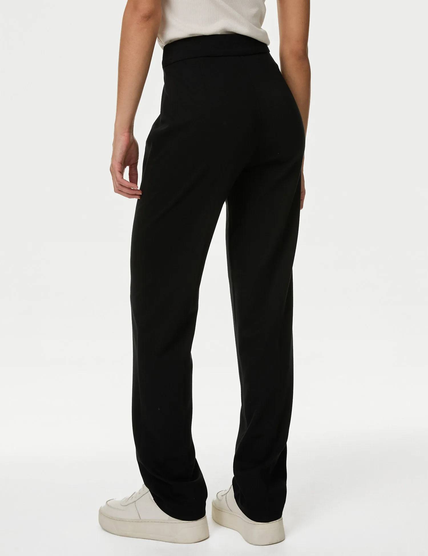 Jersey Straight Leg Trousers with Stretch