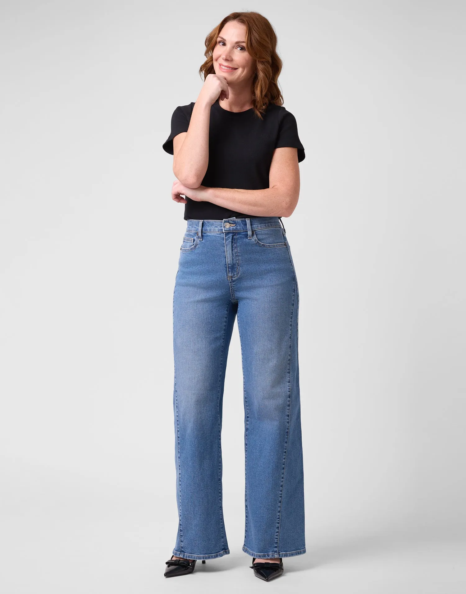 LILY WIDE LEG JEANS / PORTOFINO