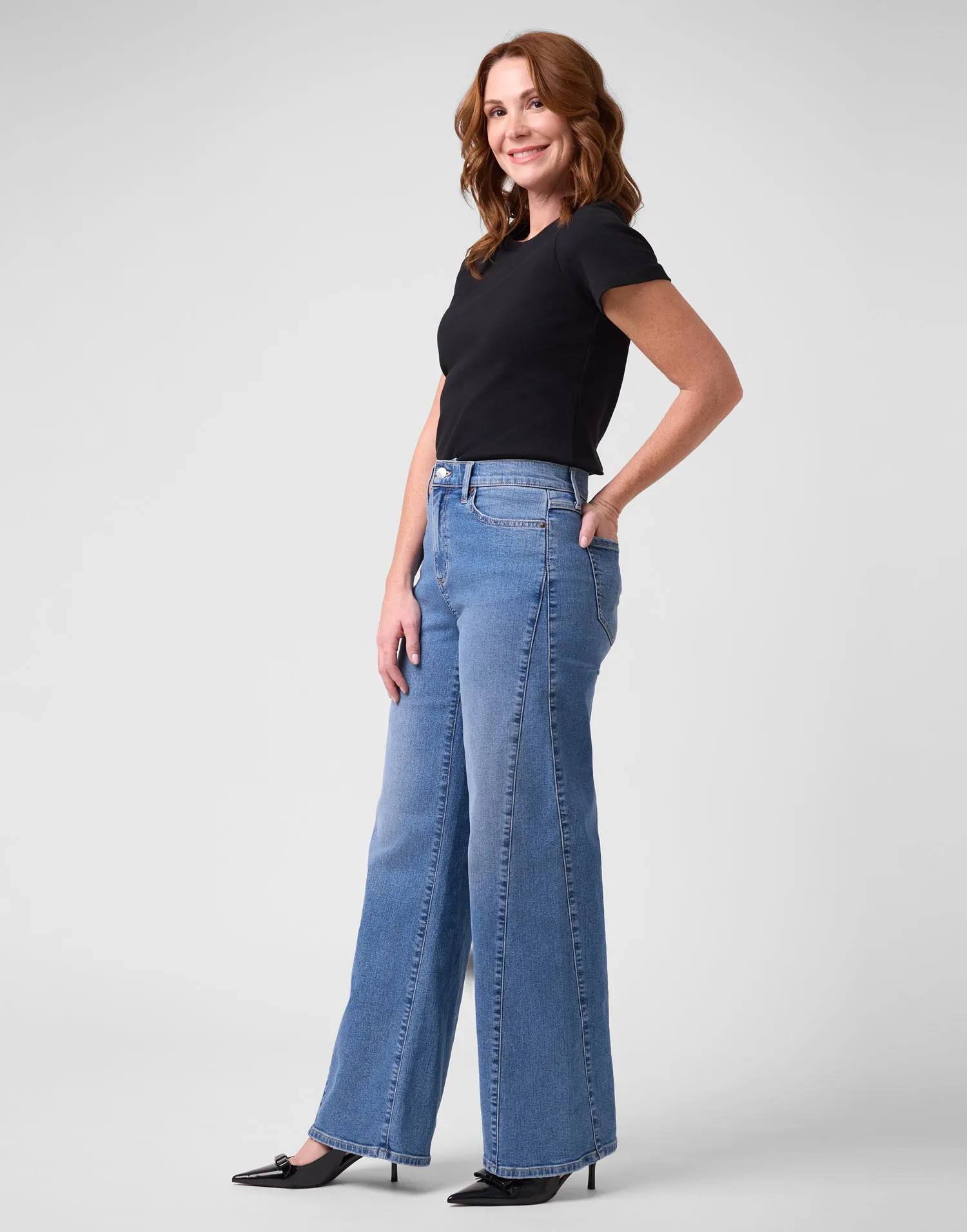 LILY WIDE LEG JEANS / PORTOFINO