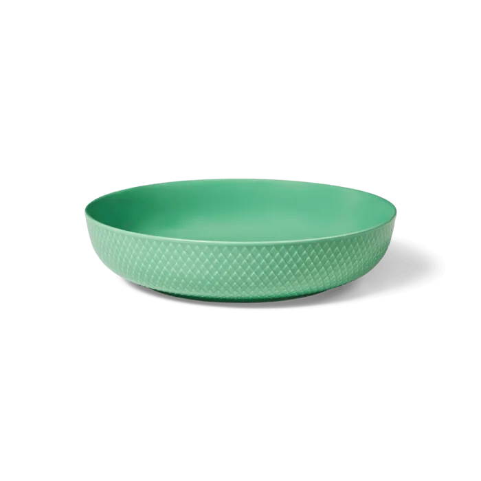 Lyngby Porcelæn Rhombe Color Serving Bowl, Green, Ø: 11.3"