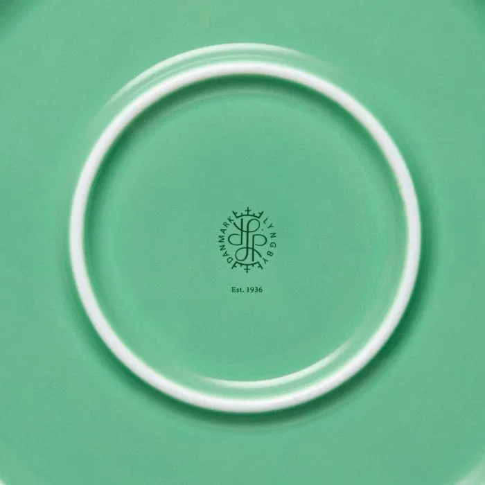 Lyngby Porcelæn Rhombe Color Serving Bowl, Green, Ø: 11.3"