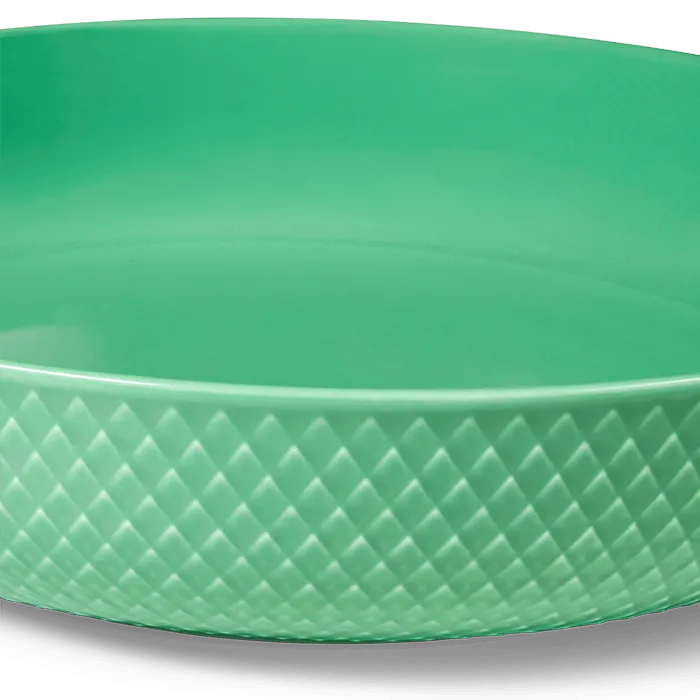 Lyngby Porcelæn Rhombe Color Serving Bowl, Green, Ø: 11.3"