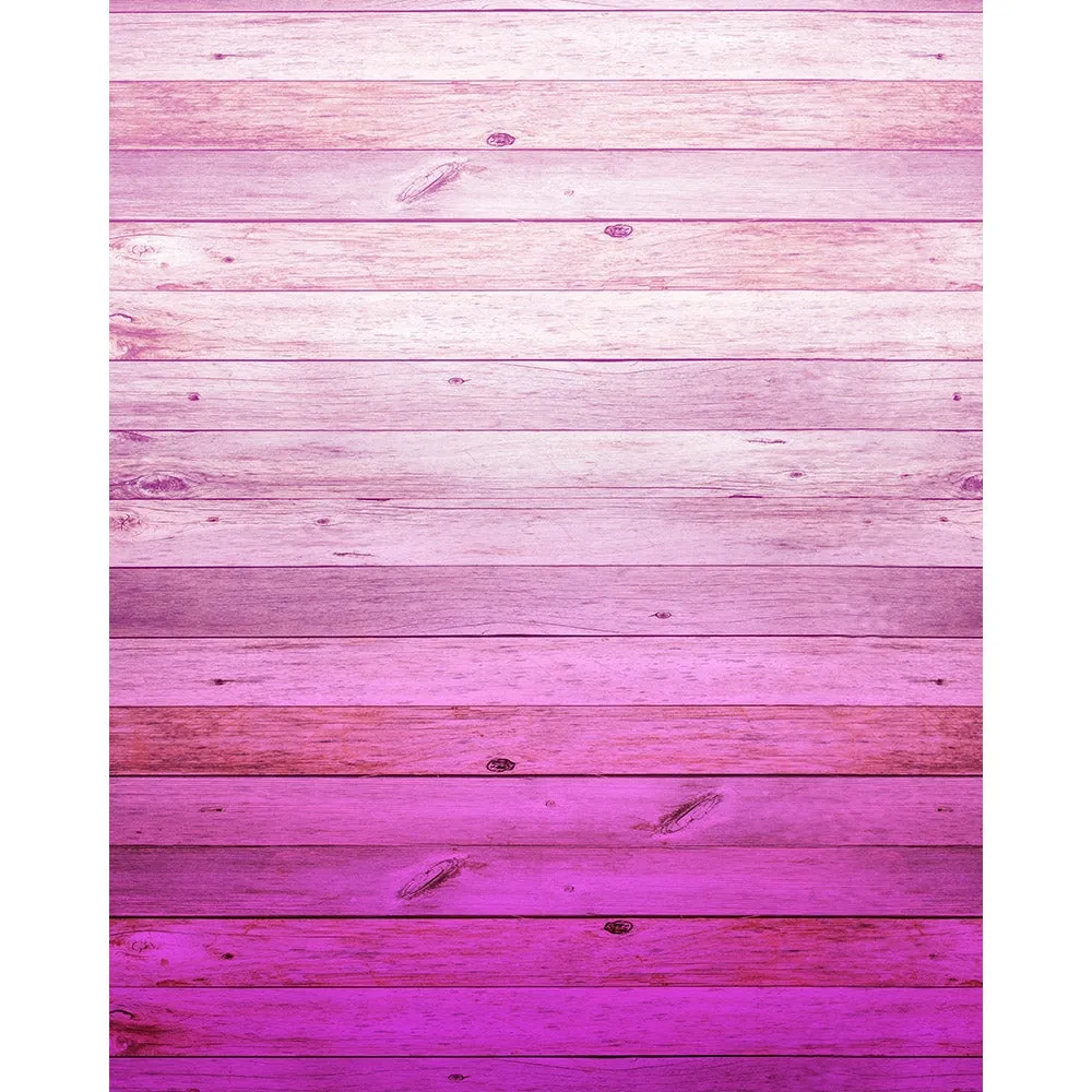 Magenta Ombre Wood Planks Printed Backdrop