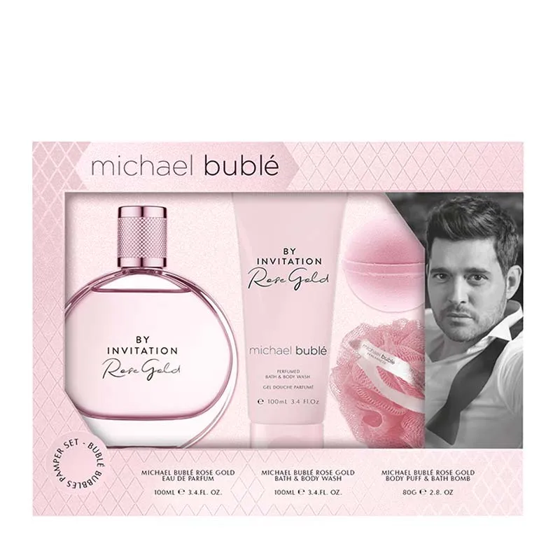 Michael Bublé By Invitation Rose Gold 4 Piece Pamper Gift Set