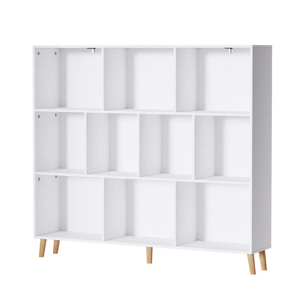 Multi-Compartment 10-Cube Bookshelf, Solid Pine Legs - Artiss