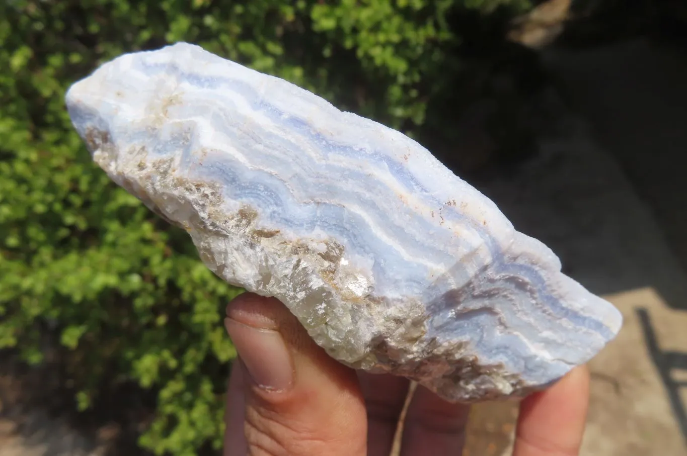 Natural Crystalline Blue Lace Agate Plates x 3 From Namibia