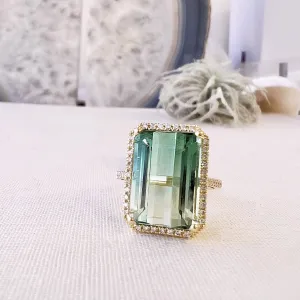 One of a Kind Ombre Green Tourmaline Ring