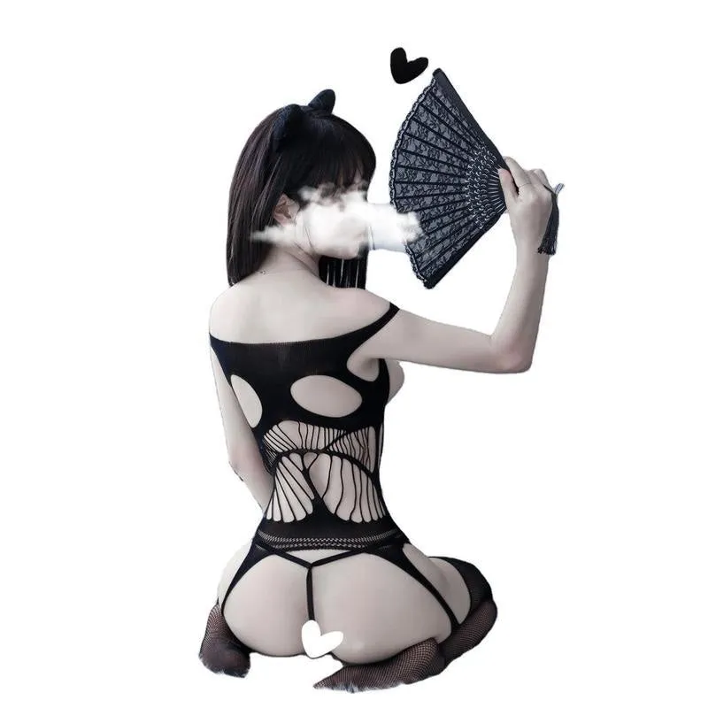 Peekaboo Fishnet Bodysuit