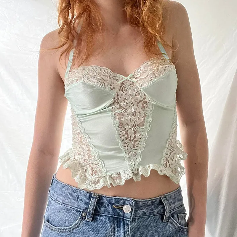 Penny Lace Halterneck Crop Top