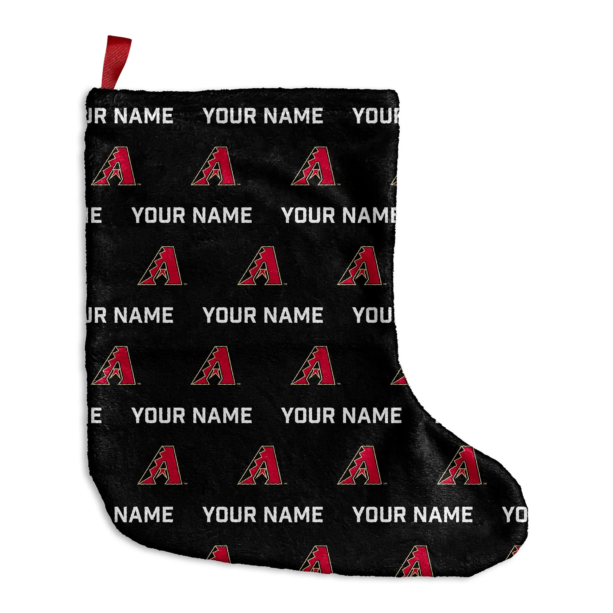 Personalized Arizona Diamondbacks Pattern Christmas Stocking - 9"x16"