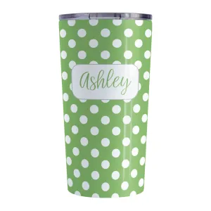 Personalized Green Polka Dot Tumbler Cup