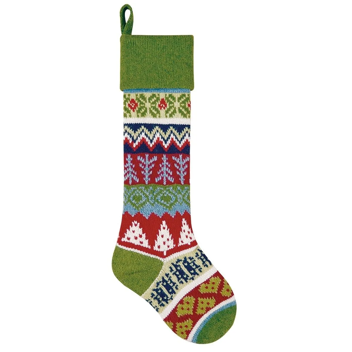 Personalized Knitted Christmas Stockings Red Green White